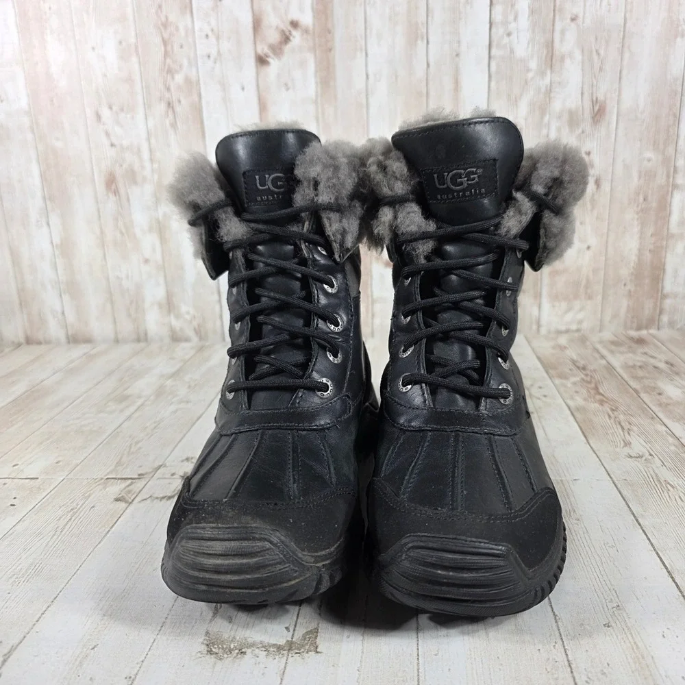 UGG Australia Adirondack II Black‎ Leather Waterproof Winter Boots 1906 Womens 6